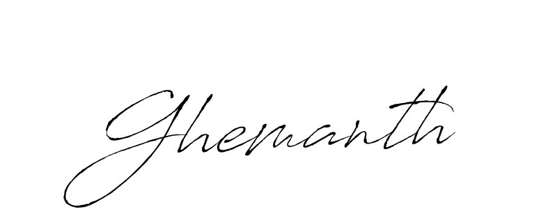 Use a signature maker to create a handwritten signature online. With this signature software, you can design (Antro_Vectra) your own signature for name Ghemanth. Ghemanth signature style 6 images and pictures png
