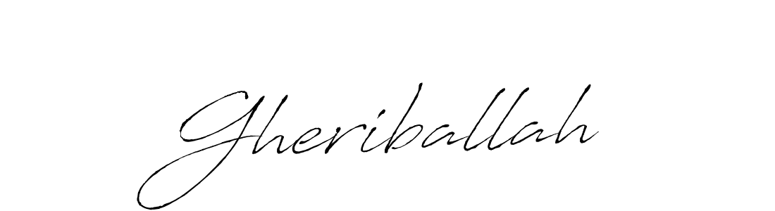 Design your own signature with our free online signature maker. With this signature software, you can create a handwritten (Antro_Vectra) signature for name Gheriballah. Gheriballah signature style 6 images and pictures png