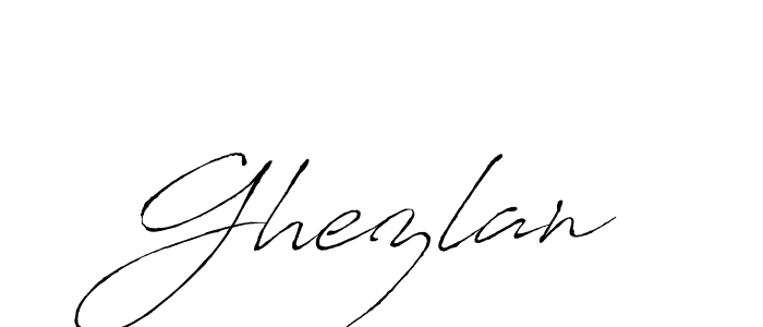 Make a beautiful signature design for name Ghezlan. With this signature (Antro_Vectra) style, you can create a handwritten signature for free. Ghezlan signature style 6 images and pictures png