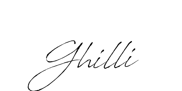 Use a signature maker to create a handwritten signature online. With this signature software, you can design (Antro_Vectra) your own signature for name Ghilli. Ghilli signature style 6 images and pictures png