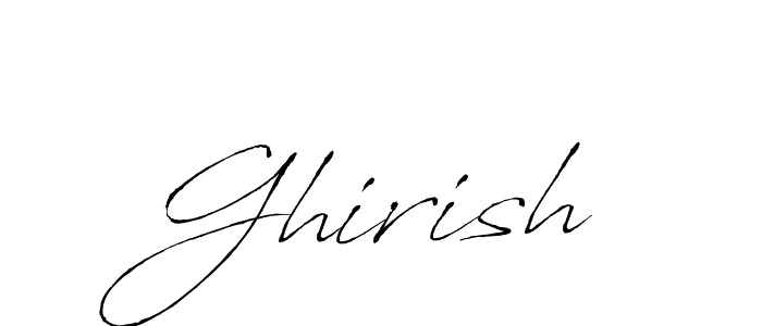 Make a beautiful signature design for name Ghirish. With this signature (Antro_Vectra) style, you can create a handwritten signature for free. Ghirish signature style 6 images and pictures png