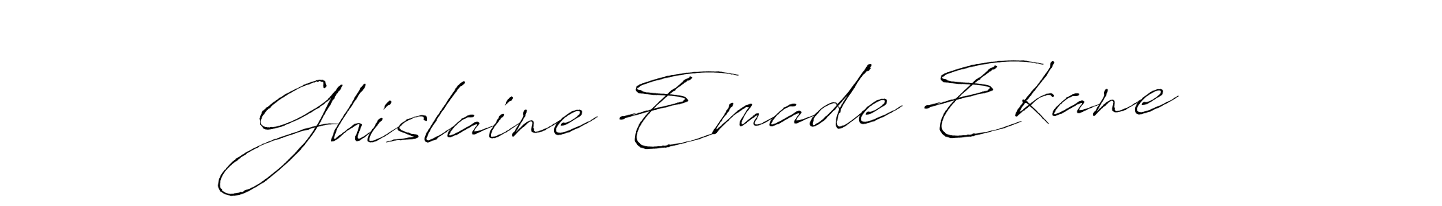 How to make Ghislaine Emade Ekane name signature. Use Antro_Vectra style for creating short signs online. This is the latest handwritten sign. Ghislaine Emade Ekane signature style 6 images and pictures png