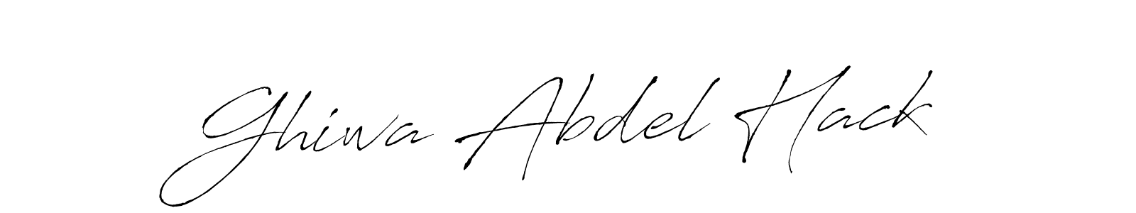 How to make Ghiwa Abdel Hack name signature. Use Antro_Vectra style for creating short signs online. This is the latest handwritten sign. Ghiwa Abdel Hack signature style 6 images and pictures png