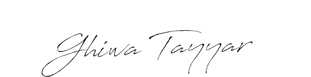 How to make Ghiwa Tayyar name signature. Use Antro_Vectra style for creating short signs online. This is the latest handwritten sign. Ghiwa Tayyar signature style 6 images and pictures png