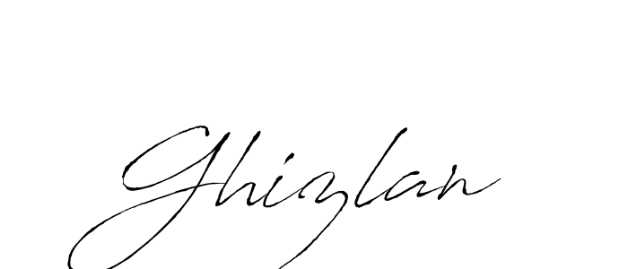 Make a beautiful signature design for name Ghizlan. With this signature (Antro_Vectra) style, you can create a handwritten signature for free. Ghizlan signature style 6 images and pictures png