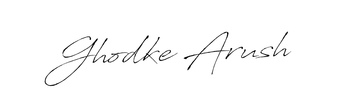 How to make Ghodke Arush name signature. Use Antro_Vectra style for creating short signs online. This is the latest handwritten sign. Ghodke Arush signature style 6 images and pictures png