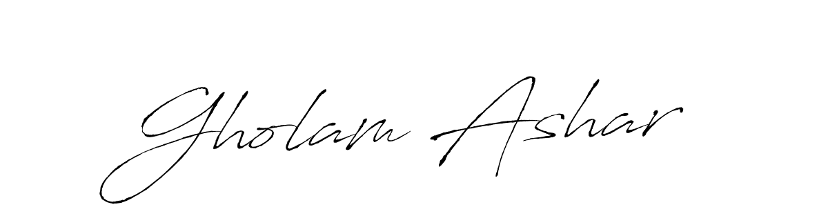 Make a beautiful signature design for name Gholam Ashar. With this signature (Antro_Vectra) style, you can create a handwritten signature for free. Gholam Ashar signature style 6 images and pictures png