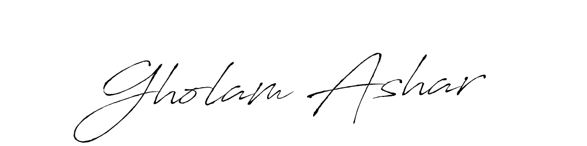 Make a beautiful signature design for name Gholam Ashar. With this signature (Antro_Vectra) style, you can create a handwritten signature for free. Gholam Ashar signature style 6 images and pictures png