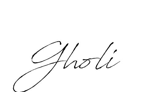 Make a beautiful signature design for name Gholi. With this signature (Antro_Vectra) style, you can create a handwritten signature for free. Gholi signature style 6 images and pictures png