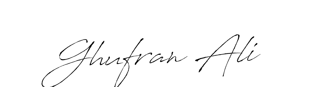 Make a beautiful signature design for name Ghufran Ali. With this signature (Antro_Vectra) style, you can create a handwritten signature for free. Ghufran Ali signature style 6 images and pictures png