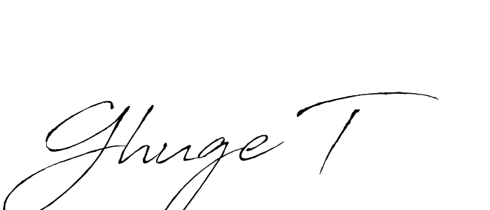 Antro_Vectra is a professional signature style that is perfect for those who want to add a touch of class to their signature. It is also a great choice for those who want to make their signature more unique. Get Ghuge T name to fancy signature for free. Ghuge T signature style 6 images and pictures png