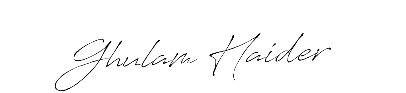 Make a beautiful signature design for name Ghulam Haider. With this signature (Antro_Vectra) style, you can create a handwritten signature for free. Ghulam Haider signature style 6 images and pictures png