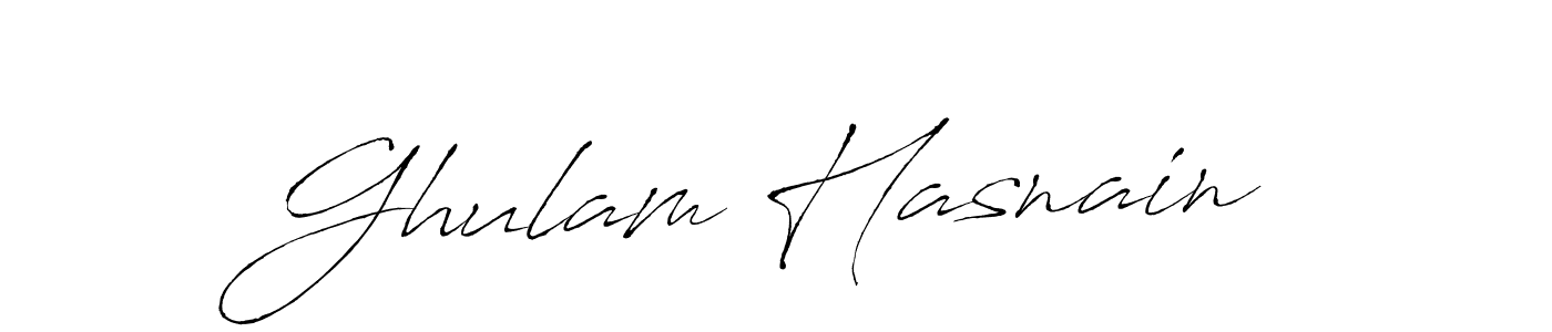 How to make Ghulam Hasnain name signature. Use Antro_Vectra style for creating short signs online. This is the latest handwritten sign. Ghulam Hasnain signature style 6 images and pictures png