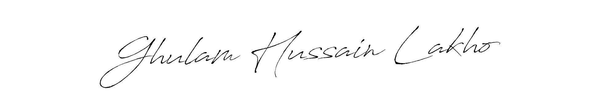 if you are searching for the best signature style for your name Ghulam Hussain Lakho. so please give up your signature search. here we have designed multiple signature styles  using Antro_Vectra. Ghulam Hussain Lakho signature style 6 images and pictures png