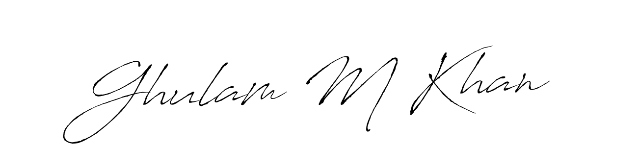 How to make Ghulam M Khan signature? Antro_Vectra is a professional autograph style. Create handwritten signature for Ghulam M Khan name. Ghulam M Khan signature style 6 images and pictures png