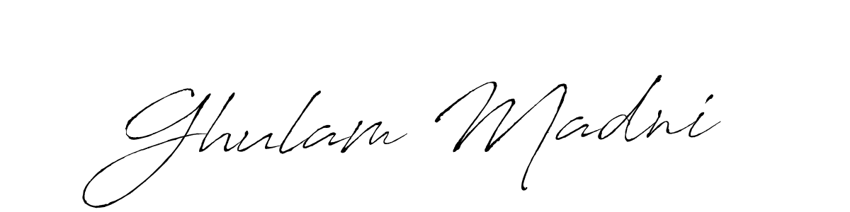 The best way (Antro_Vectra) to make a short signature is to pick only two or three words in your name. The name Ghulam Madni include a total of six letters. For converting this name. Ghulam Madni signature style 6 images and pictures png