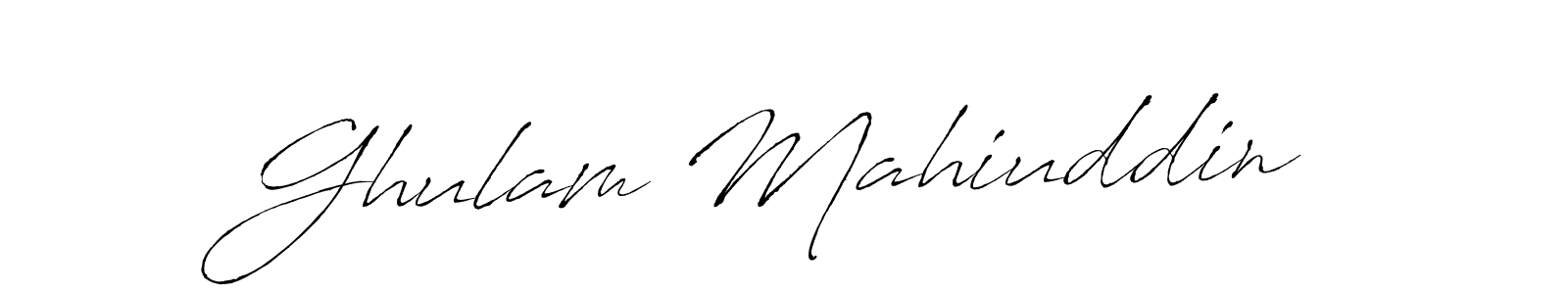 The best way (Antro_Vectra) to make a short signature is to pick only two or three words in your name. The name Ghulam Mahiuddin include a total of six letters. For converting this name. Ghulam Mahiuddin signature style 6 images and pictures png