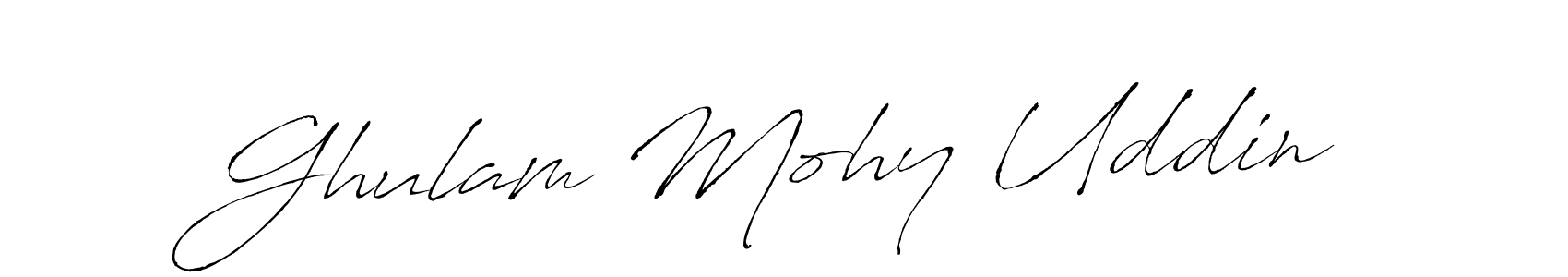 Create a beautiful signature design for name Ghulam Mohy Uddin. With this signature (Antro_Vectra) fonts, you can make a handwritten signature for free. Ghulam Mohy Uddin signature style 6 images and pictures png