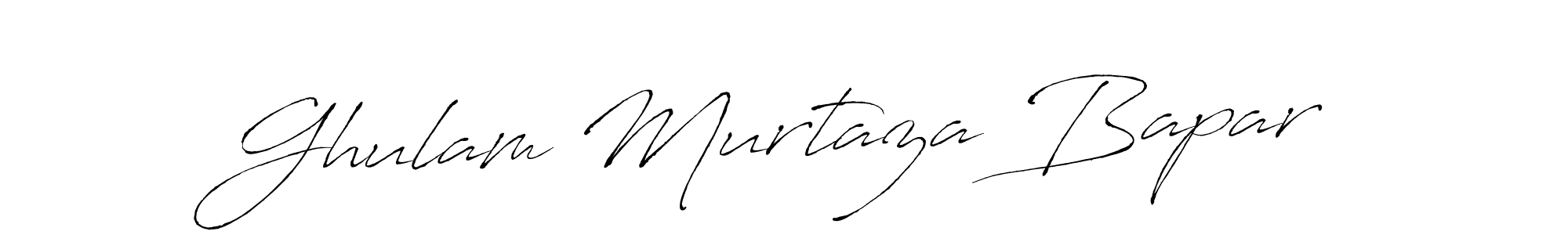 The best way (Antro_Vectra) to make a short signature is to pick only two or three words in your name. The name Ghulam Murtaza Bapar include a total of six letters. For converting this name. Ghulam Murtaza Bapar signature style 6 images and pictures png