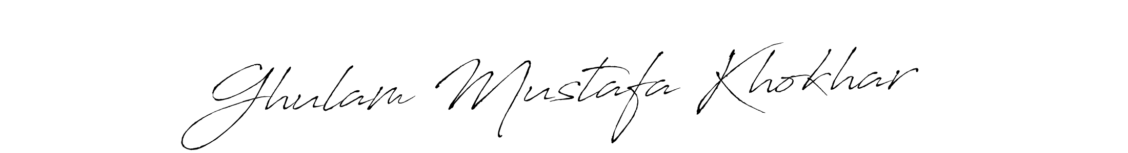 Antro_Vectra is a professional signature style that is perfect for those who want to add a touch of class to their signature. It is also a great choice for those who want to make their signature more unique. Get Ghulam Mustafa Khokhar name to fancy signature for free. Ghulam Mustafa Khokhar signature style 6 images and pictures png