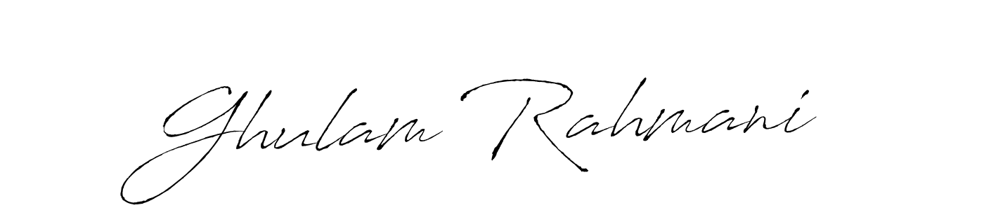 Make a beautiful signature design for name Ghulam Rahmani. With this signature (Antro_Vectra) style, you can create a handwritten signature for free. Ghulam Rahmani signature style 6 images and pictures png