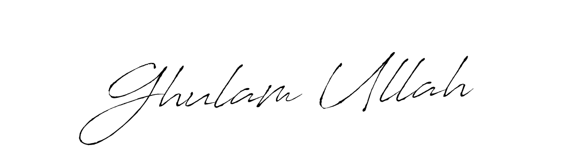 Use a signature maker to create a handwritten signature online. With this signature software, you can design (Antro_Vectra) your own signature for name Ghulam Ullah. Ghulam Ullah signature style 6 images and pictures png