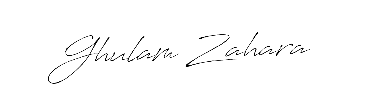 How to make Ghulam Zahara name signature. Use Antro_Vectra style for creating short signs online. This is the latest handwritten sign. Ghulam Zahara signature style 6 images and pictures png