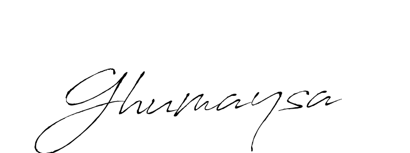 Create a beautiful signature design for name Ghumaysa. With this signature (Antro_Vectra) fonts, you can make a handwritten signature for free. Ghumaysa signature style 6 images and pictures png