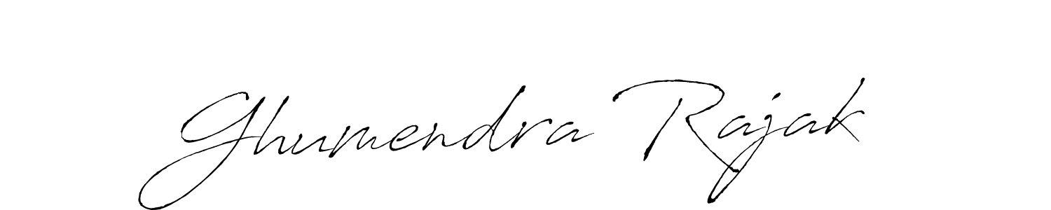 How to make Ghumendra Rajak name signature. Use Antro_Vectra style for creating short signs online. This is the latest handwritten sign. Ghumendra Rajak signature style 6 images and pictures png