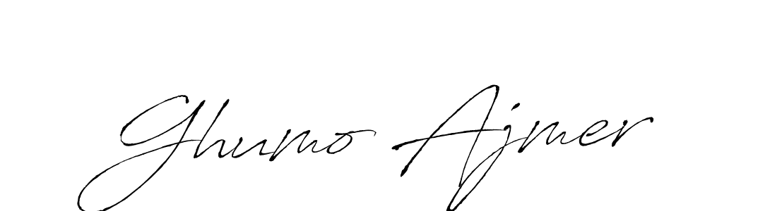 Also we have Ghumo Ajmer name is the best signature style. Create professional handwritten signature collection using Antro_Vectra autograph style. Ghumo Ajmer signature style 6 images and pictures png