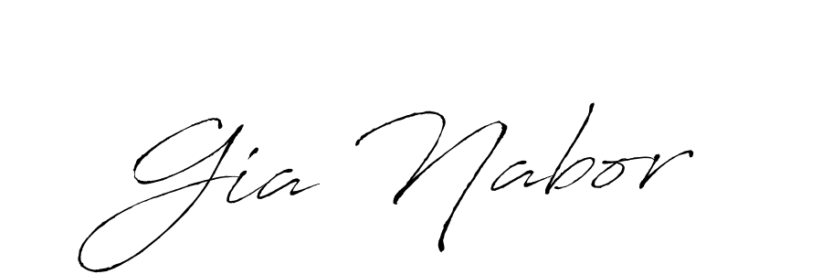 Make a beautiful signature design for name Gia Nabor. With this signature (Antro_Vectra) style, you can create a handwritten signature for free. Gia Nabor signature style 6 images and pictures png