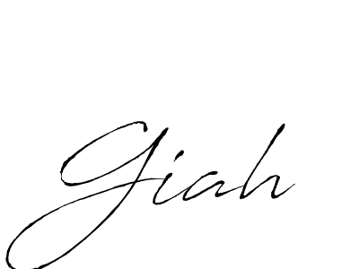 Giah stylish signature style. Best Handwritten Sign (Antro_Vectra) for my name. Handwritten Signature Collection Ideas for my name Giah. Giah signature style 6 images and pictures png