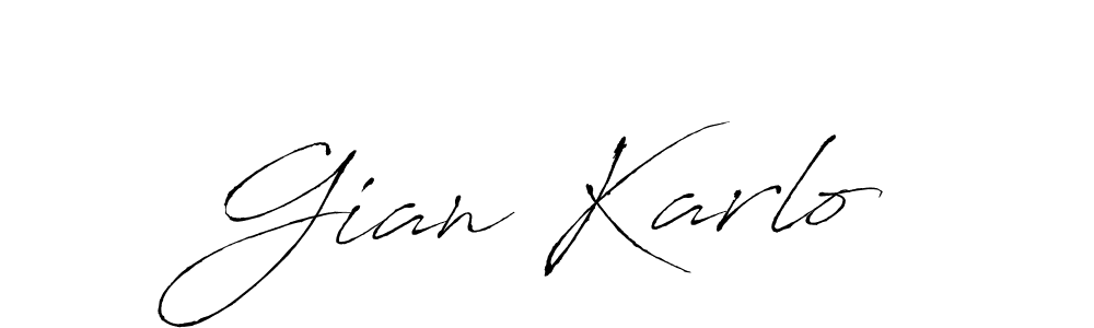 Make a beautiful signature design for name Gian Karlo. With this signature (Antro_Vectra) style, you can create a handwritten signature for free. Gian Karlo signature style 6 images and pictures png