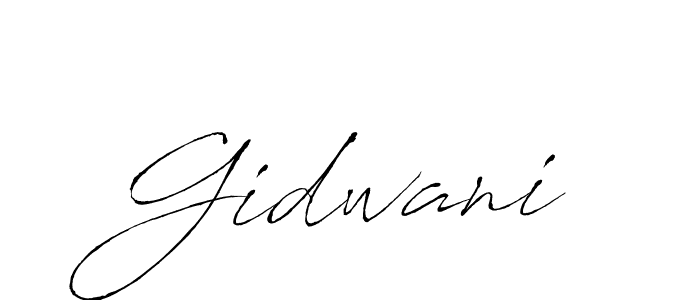 How to make Gidwani signature? Antro_Vectra is a professional autograph style. Create handwritten signature for Gidwani name. Gidwani signature style 6 images and pictures png