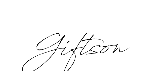 Giftson stylish signature style. Best Handwritten Sign (Antro_Vectra) for my name. Handwritten Signature Collection Ideas for my name Giftson. Giftson signature style 6 images and pictures png