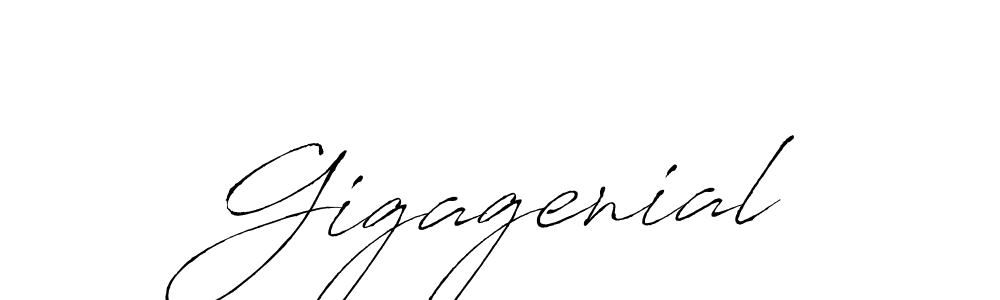 if you are searching for the best signature style for your name Gigagenial. so please give up your signature search. here we have designed multiple signature styles  using Antro_Vectra. Gigagenial signature style 6 images and pictures png