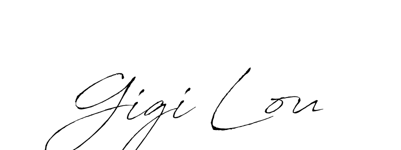 The best way (Antro_Vectra) to make a short signature is to pick only two or three words in your name. The name Gigi Lou include a total of six letters. For converting this name. Gigi Lou signature style 6 images and pictures png