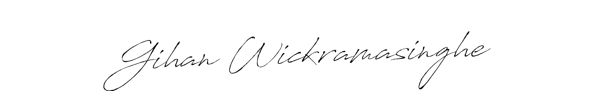 This is the best signature style for the Gihan Wickramasinghe name. Also you like these signature font (Antro_Vectra). Mix name signature. Gihan Wickramasinghe signature style 6 images and pictures png