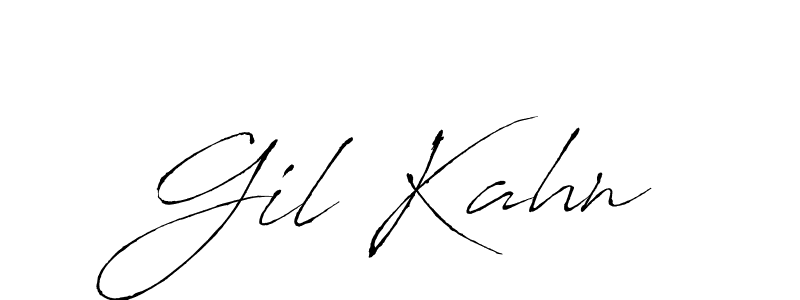 Antro_Vectra is a professional signature style that is perfect for those who want to add a touch of class to their signature. It is also a great choice for those who want to make their signature more unique. Get Gil Kahn name to fancy signature for free. Gil Kahn signature style 6 images and pictures png