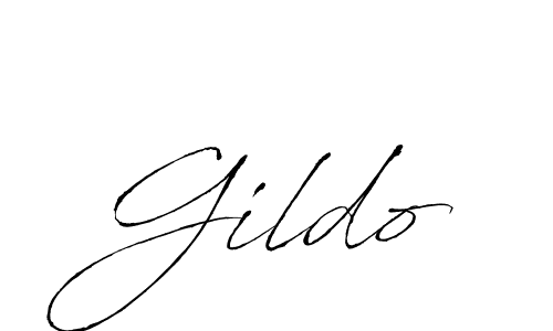 Create a beautiful signature design for name Gildo. With this signature (Antro_Vectra) fonts, you can make a handwritten signature for free. Gildo signature style 6 images and pictures png