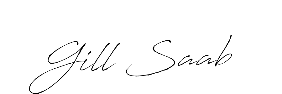 Gill Saab stylish signature style. Best Handwritten Sign (Antro_Vectra) for my name. Handwritten Signature Collection Ideas for my name Gill Saab. Gill Saab signature style 6 images and pictures png