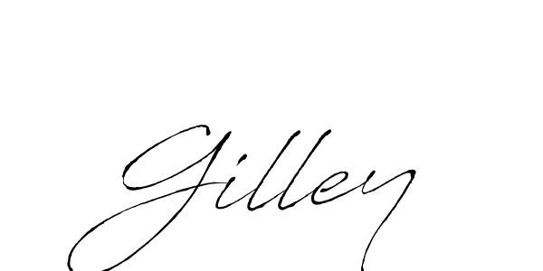 Use a signature maker to create a handwritten signature online. With this signature software, you can design (Antro_Vectra) your own signature for name Gilley. Gilley signature style 6 images and pictures png