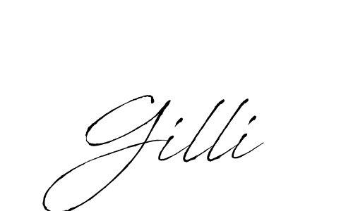 Use a signature maker to create a handwritten signature online. With this signature software, you can design (Antro_Vectra) your own signature for name Gilli. Gilli signature style 6 images and pictures png