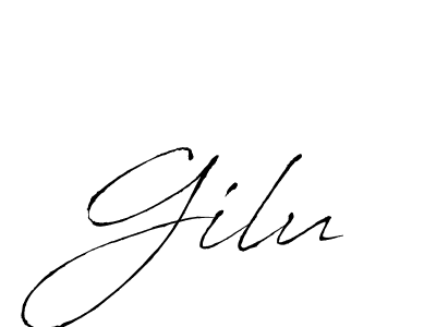 Design your own signature with our free online signature maker. With this signature software, you can create a handwritten (Antro_Vectra) signature for name Gilu. Gilu signature style 6 images and pictures png