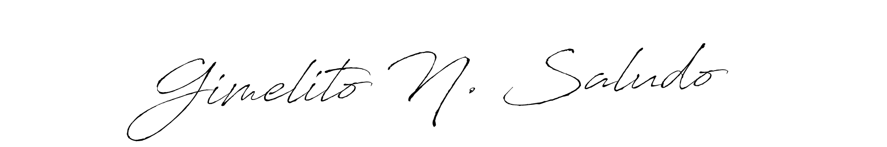 It looks lik you need a new signature style for name Gimelito N. Saludo. Design unique handwritten (Antro_Vectra) signature with our free signature maker in just a few clicks. Gimelito N. Saludo signature style 6 images and pictures png