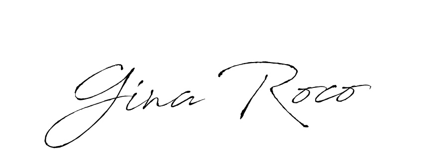 How to make Gina Roco name signature. Use Antro_Vectra style for creating short signs online. This is the latest handwritten sign. Gina Roco signature style 6 images and pictures png