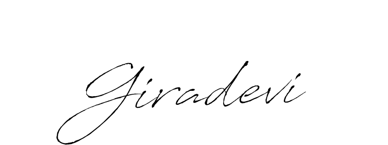 Use a signature maker to create a handwritten signature online. With this signature software, you can design (Antro_Vectra) your own signature for name Giradevi. Giradevi signature style 6 images and pictures png