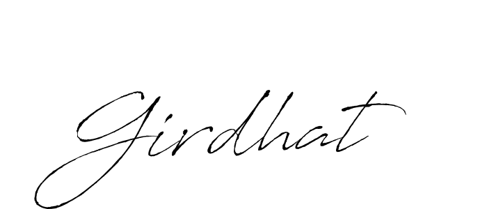 Girdhat stylish signature style. Best Handwritten Sign (Antro_Vectra) for my name. Handwritten Signature Collection Ideas for my name Girdhat. Girdhat signature style 6 images and pictures png