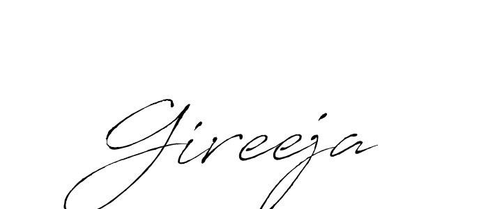 Make a beautiful signature design for name Gireeja. With this signature (Antro_Vectra) style, you can create a handwritten signature for free. Gireeja signature style 6 images and pictures png