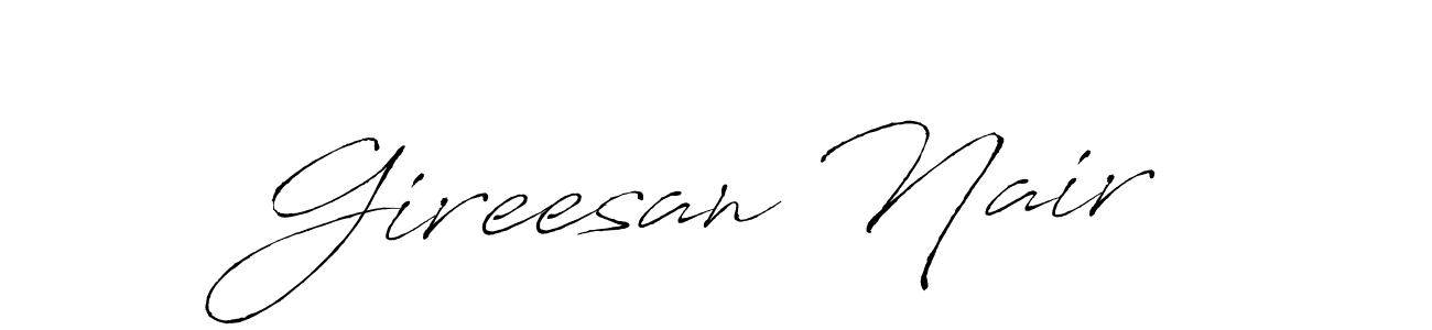 You should practise on your own different ways (Antro_Vectra) to write your name (Gireesan Nair) in signature. don't let someone else do it for you. Gireesan Nair signature style 6 images and pictures png